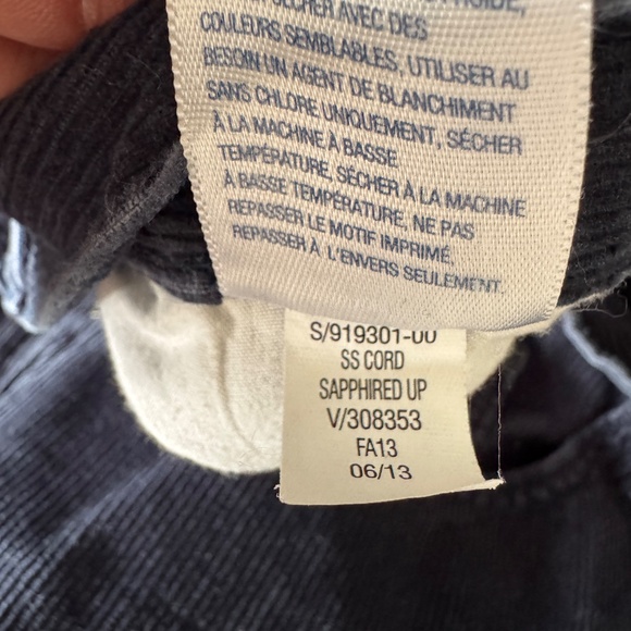 Old Navy Men's Casual Corduroy Pants Blue 38x30 Flat Front Chino Pockets‎ - Picture 8 of 13